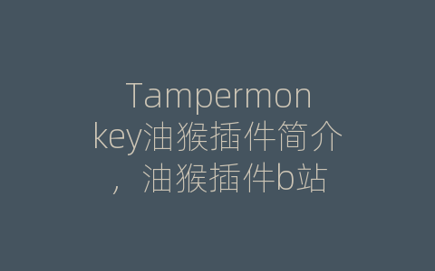 Tampermonkey油猴插件简介，油猴插件b站