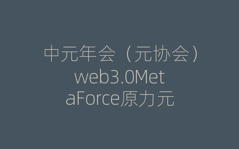 中元年会（元协会）web3.0MetaForce原力元