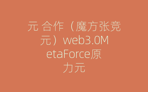 元 合作（魔方张竞元）web3.0MetaForce原力元
