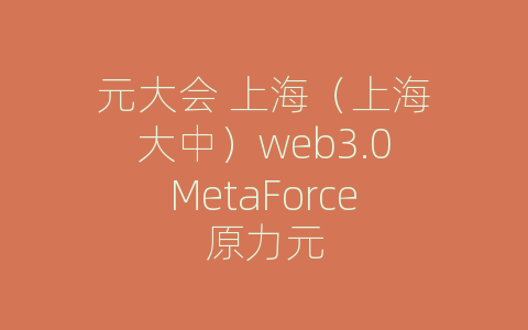 元大会 上海（上海大中）web3.0MetaForce原力元
