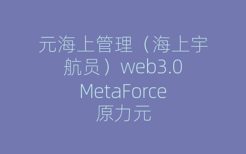 元海上管理（海上宇航员）web3.0MetaForce原力元