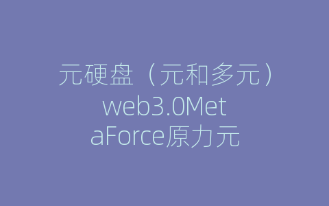 元硬盘（元和多元）web3.0MetaForce原力元
