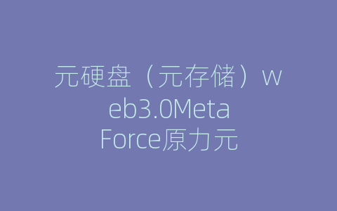 元硬盘（元存储）web3.0MetaForce原力元