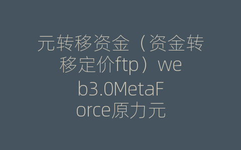 元转移资金（资金转移定价ftp）web3.0MetaForce原力元