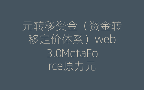 元转移资金（资金转移定价体系）web3.0MetaForce原力元