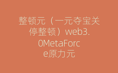 整顿元（一元夺宝关停整顿）web3.0MetaForce原力元