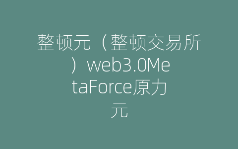 整顿元（整顿交易所）web3.0MetaForce原力元