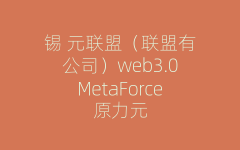 锡 元联盟（联盟有公司）web3.0MetaForce原力元